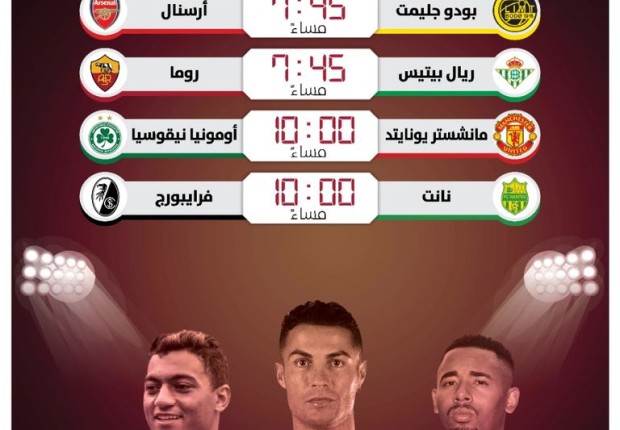 جدول مواعيد مباريات اليوم الخميس