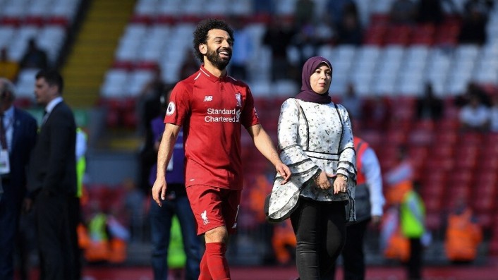 محمد صلاح وزوجته