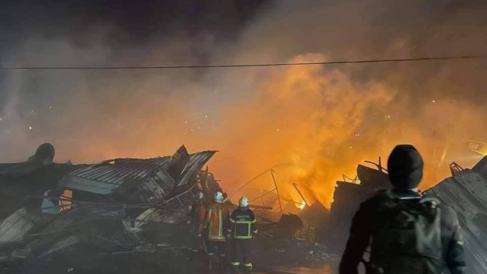 حريق سوق نابلس الشرقي