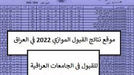 معدلات القبول 2022 في العراق